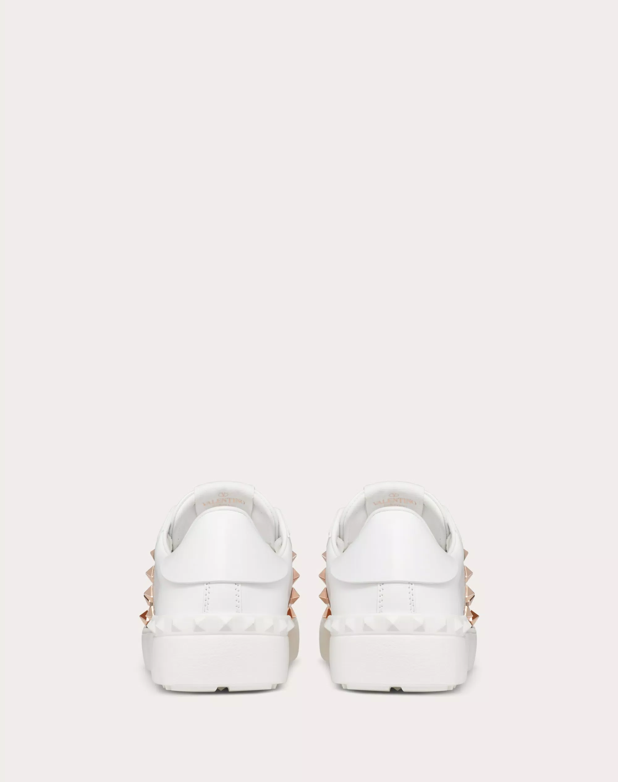 ROCKSTUD UNTITLED SNEAKER IN CALFSKIN LEATHER WITH METALLIC STRIPE